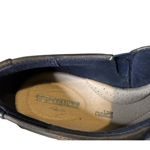 Clark’s Collection Everlay Heidi Brown/Navy Loafer Size 7 Air Cushion Slip-on - Picture 8 of 9